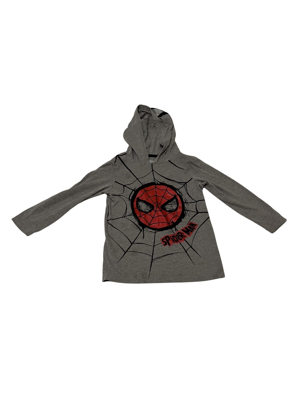 Marvel Gray and Black Spider-Man Logo Hooded Top